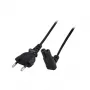 Cabo de alimentação ACT ficha euro - conector fêmea C7 (angular) preto 2 m