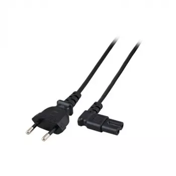 Cabo de alimentação ficha euro - conector fêmea C7 angular esquerda/direita preto 2 m ACT AK5019