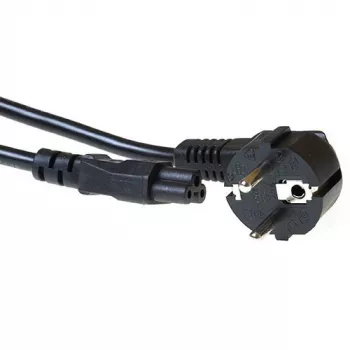 Cabo de alimentação ACT ficha CEE 7/7 (angular) - conector fêmea C5 preto 10 m