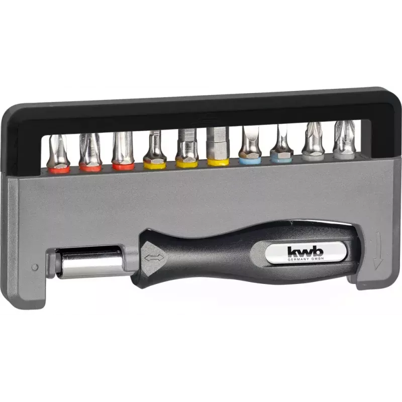Conjunto de bits para chave de fendas KWB Industrial Steel Standard Handy Bit Box