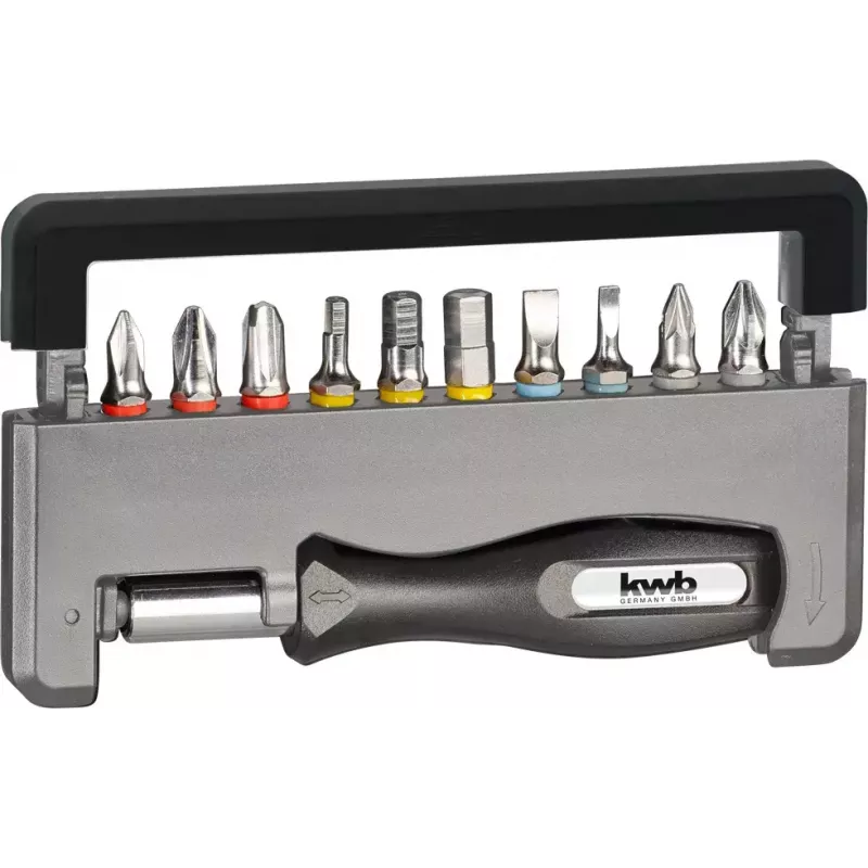 Conjunto de bits para chave de fendas KWB Industrial Steel Standard Handy Bit Box