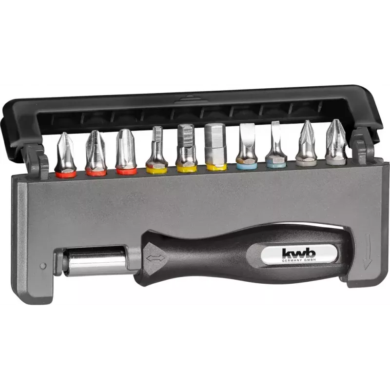 Conjunto de bits para chave de fendas KWB Industrial Steel Standard Handy Bit Box