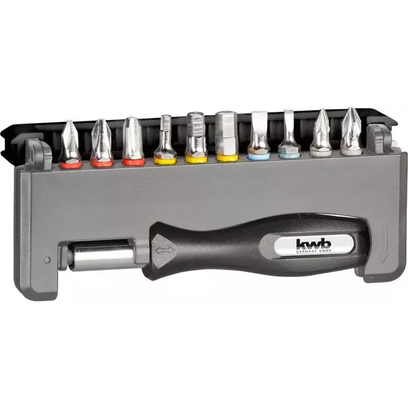 Conjunto de bits para chave de fendas KWB Industrial Steel Standard Handy Bit Box
