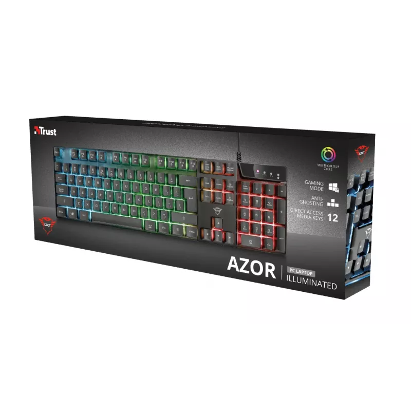 Teclado Gaming Trust GXT 835 Azor USB Alemão Preto