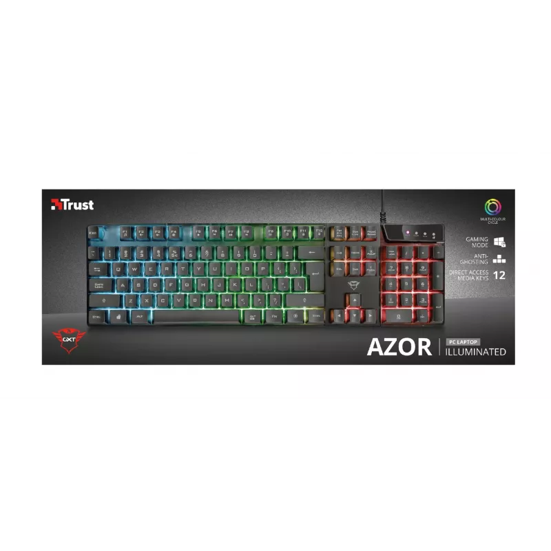 Teclado Gaming Trust GXT 835 Azor USB Alemão Preto