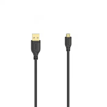Hama Flexi-slim Cabo USB USB 2.0 0,75 m Micro-USB A USB A preto