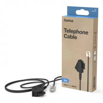 Hama 00300045 Cabo telefónico 3 m Preto