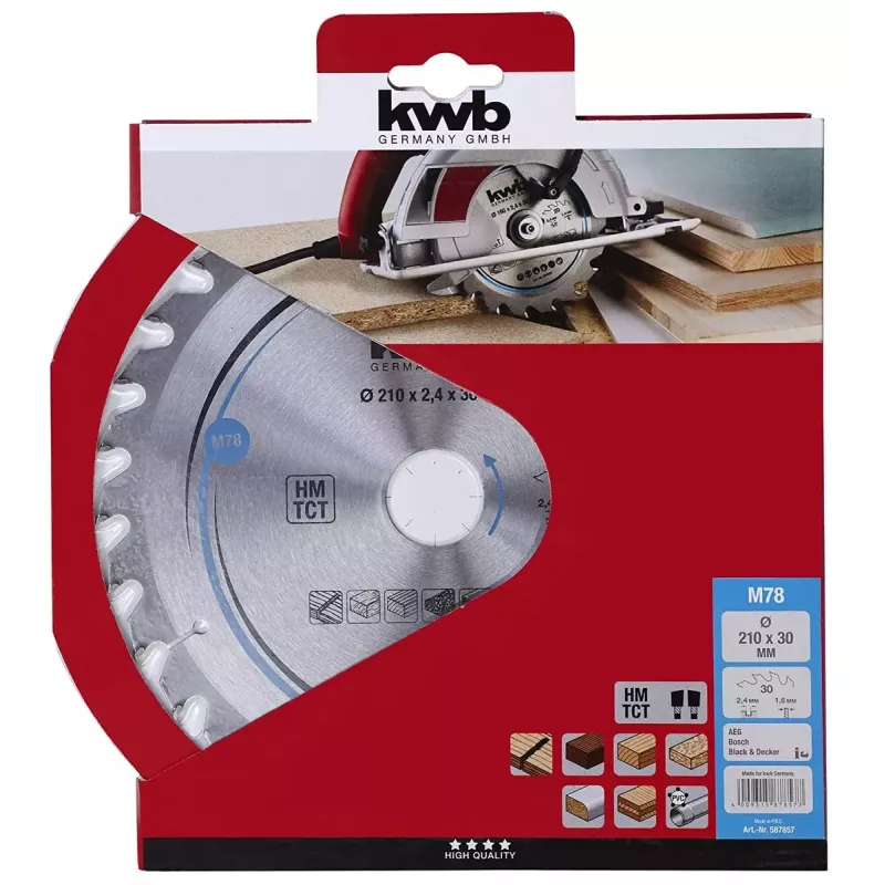 Disco de serra circular KWB 587857 Com pastilhas de metal duro 1 unid.