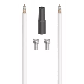 Hama Cabo coaxial digital 10 m Tipo F Preto, Metálico, Branco