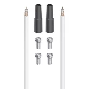 Cabo coaxial digital Hama 20 m preto, metálico, branco