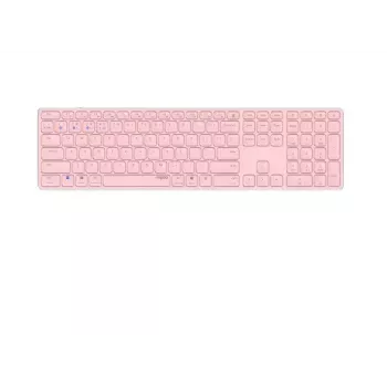 Teclado Rapoo E9800M wireless Bluetooth QWERTZ alemão rosa