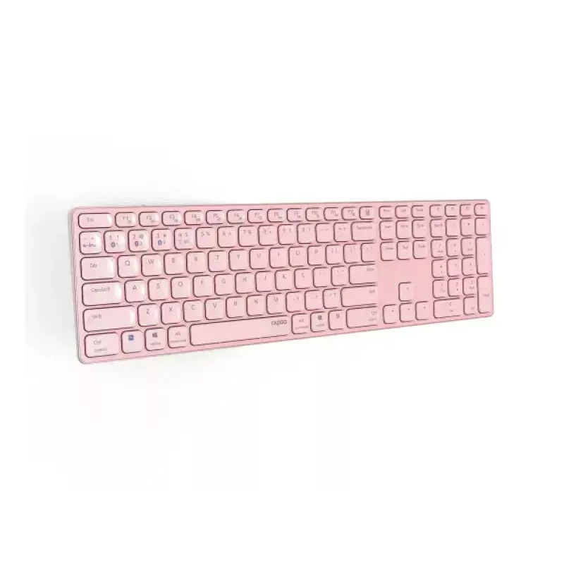 Teclado Rapoo E9800M wireless Bluetooth QWERTZ alemão rosa