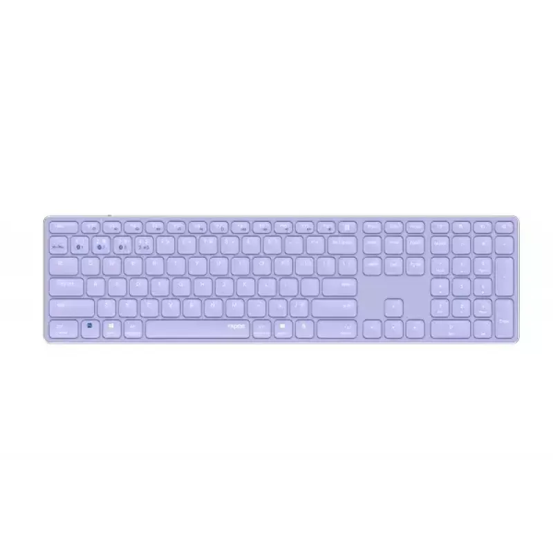 Teclado Rapoo E9800M sem fios Bluetooth QWERTZ alemão lilás