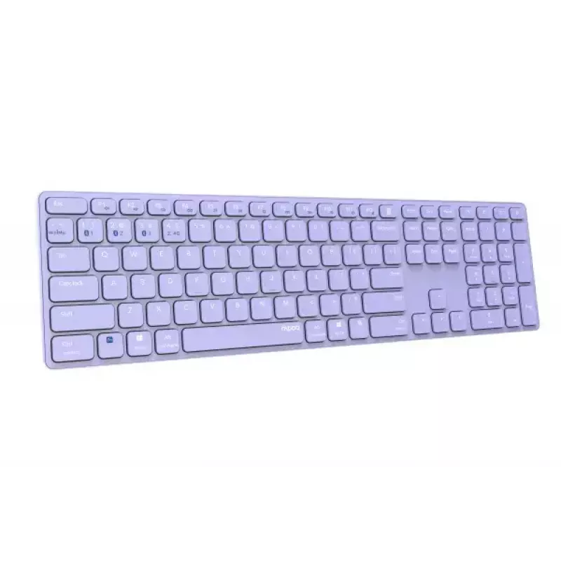 Teclado Rapoo E9800M sem fios Bluetooth QWERTZ alemão lilás