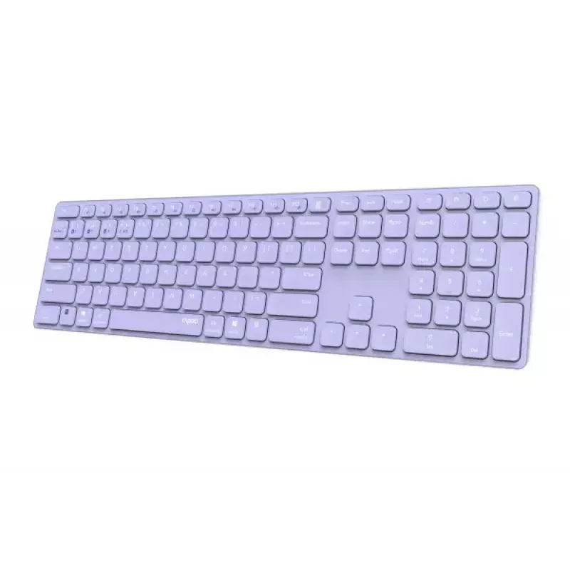 Teclado Rapoo E9800M sem fios Bluetooth QWERTZ alemão lilás