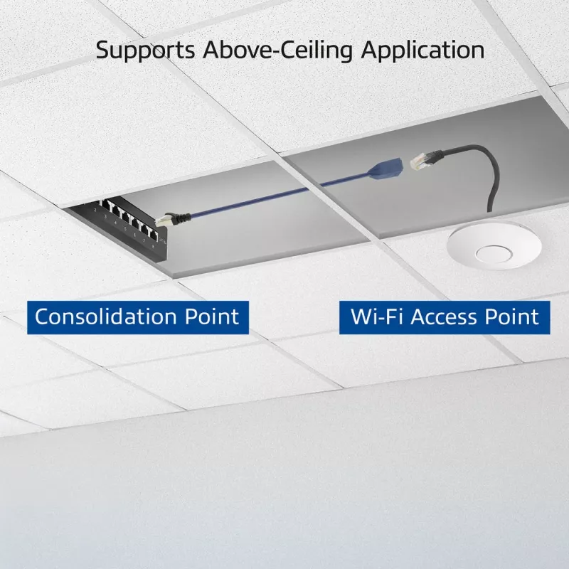 Cabo de extensão ACT azul 1 metro LSZH S/FTP CAT6A MPTL sem patilhas de retenção com fichas RJ45