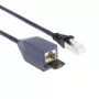 Cabo de extensão ACT azul 3 metros LSZH S/FTP CAT6A MPTL com proteção das patilhas de retenção e fichas RJ45