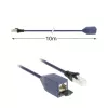 Cabo de extensão ACT azul 10 metros LSZH S/FTP CAT6A MPTL com alívio de tração e fichas RJ45