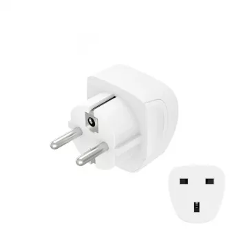 Adaptador de ficha de rede Hama 00223459 tipo E/F Hybrid tipo G (UK) branco