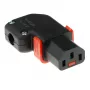 ACT C13 IEC Lock+ ficha reutilizável angular esquerda ou direita preta, PA130100RBK