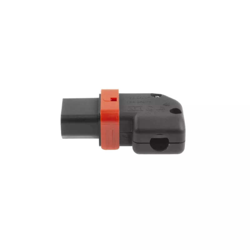 ACT C13 IEC Lock+ ficha reutilizável angular esquerda ou direita preta, PA130100RBK