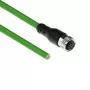 Cabo de sensor ACT Industrial 3,00 metros M12A 8 pinos conector fêmea para extremidade aberta, cabo TPE Ultraflex, blindado