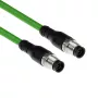 Cabo de sensor ACT Industrial 7,50 metros M12A 8 pinos ficha macho para ficha macho M12A 8 pinos, cabo TPE Ultraflex, blindado