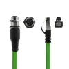 Cabo de sensor ACT Industrial 5,00 metros M12A 8 pinos conector fêmea para ficha RJ45 macho, cabo TPE SF/UTP Ultraflex, blindado