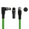 Cabo de sensor ACT Industrial 5,00 metros M12A 8 pinos ficha macho angular para conector fêmea M12A, cabo TPE Ultraflex, blindado