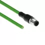 Cabo de sensor ACT Industrial 3,00 metros M12D 4 pinos ficha macho para extremidade aberta, cabo TPE Superflex Xtreme, blindado