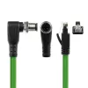 Cabo de sensor ACT Industrial 3,00 metros M12D 4 pinos ficha macho angular para ficha RJ45 macho, cabo TPE Superflex Xtreme, blindado