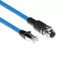 Cabo de sensor ACT Industrial 3,00 metros M12X 8 pinos conector fêmea chassis para RJ45, cabo TPE SF/UTP Superflex, blindado