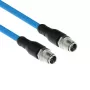 Cabo de sensor ACT Industrial 3,00 metros M12X 8 pinos ficha macho para ficha macho M12X 8 pinos, cabo TPE SF/UTP Superflex, blindado