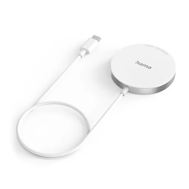 Hama MagCharge FC15 telemóvel, smartphone branco USB carregamento sem fios carregamento rápido interior