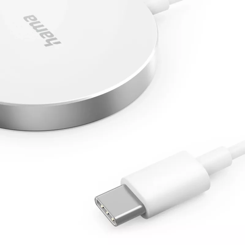Hama MagCharge FC15 telemóvel, smartphone branco USB carregamento sem fios carregamento rápido interior