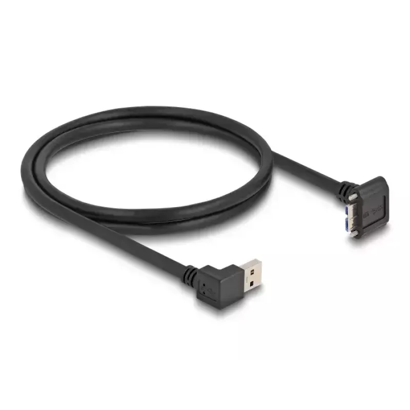 Cabo USB DeLOCK USB Type-A ficha 90° para baixo para Micro-B ficha 1 m preto