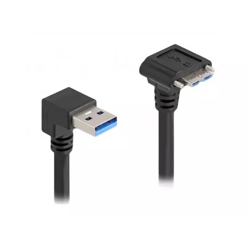 Cabo USB DeLOCK USB Type-A ficha 90° para baixo para Micro-B ficha 1 m preto