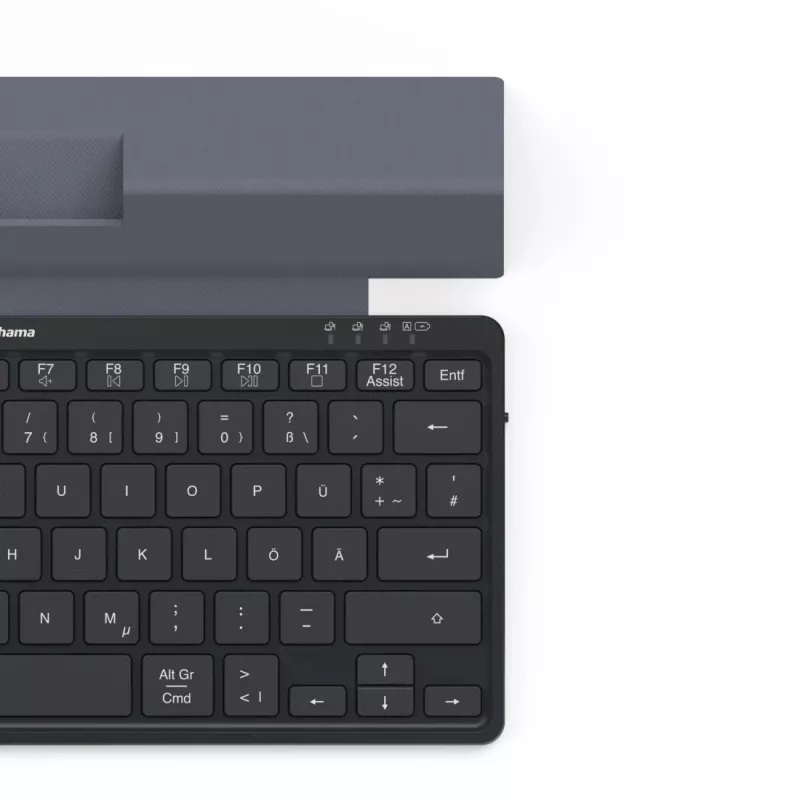 Hama Travel 600 QWERTZ alemão Bluetooth preto, cinzento-escuro