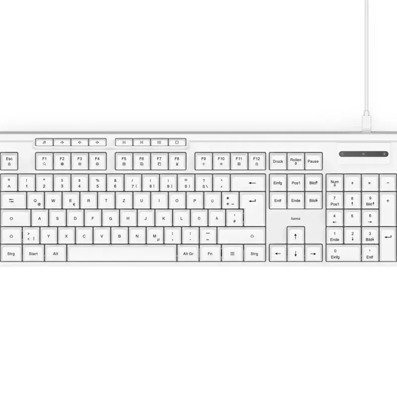 Teclado Hama CK-200 Home/Escritório USB QWERTZ alemão branco