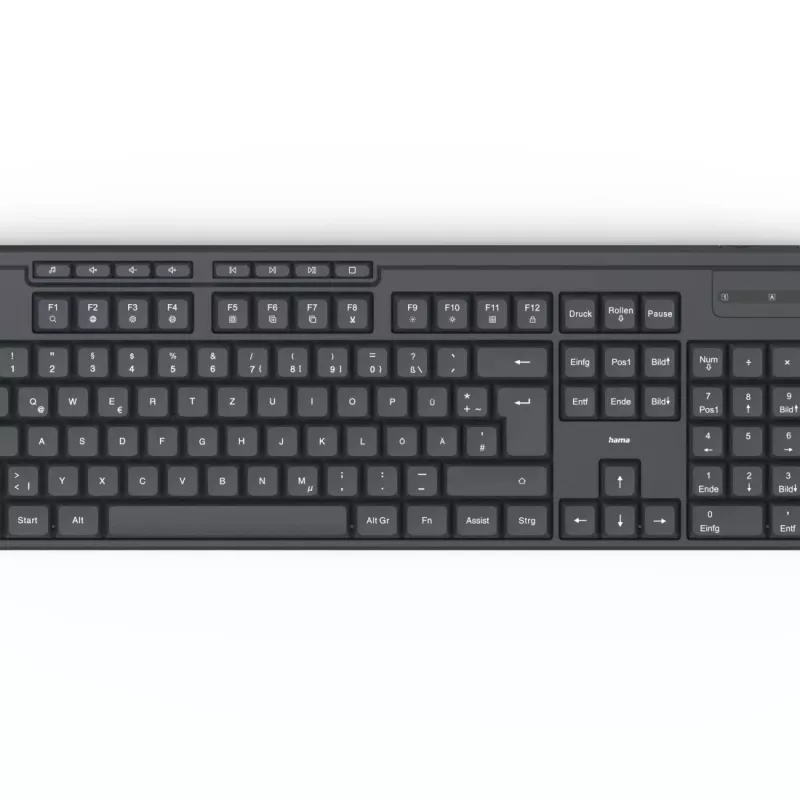 Teclado Hama WK-200 Home/Escritório RF sem fios QWERTZ alemão preto