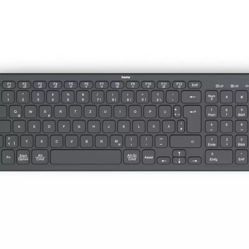 Teclado Hama WK-300 Home/Escritório RF sem fios + Bluetooth QWERTZ preto