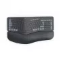 Hama WK-900 Ergo teclado sem fios multidispositivo dividido, LED, QWERTZ, preto