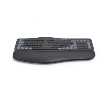 Teclado ergonómico Hama WK-900 Home/Escritório RF sem fios + Bluetooth QWERTZ alemão preto, azul, cinzento-escuro
