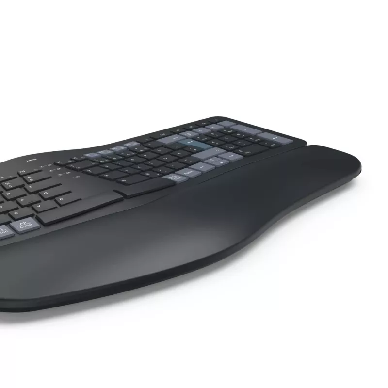 Hama WK-900 Ergo teclado sem fios multidispositivo dividido, LED, QWERTZ, preto