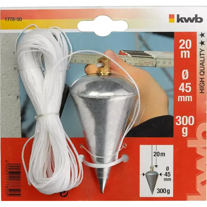 KWB 177850 Prumo 300 g com fio de 20 m