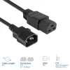 Cabo de alimentação ACT C14 para C21 IEC60320, 2 m, 250 V, 10 A, preto