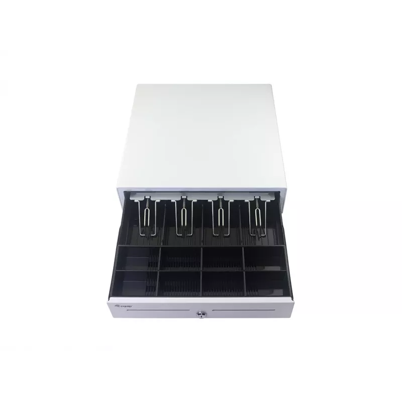 Equip 351011 gaveta de caixa POS, 4 compartimentos para notas / 8 para moedas, RJ11, branca