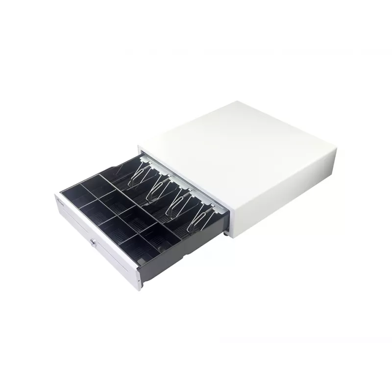Equip 351011 gaveta de caixa POS, 4 compartimentos para notas / 8 para moedas, RJ11, branca