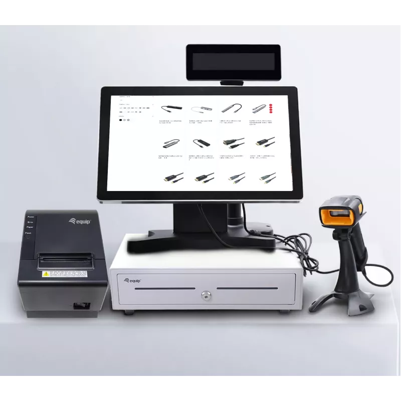 Equip 351011 gaveta de caixa POS, 4 compartimentos para notas / 8 para moedas, RJ11, branca