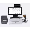 Gaveta de caixa Equip para sistemas de ponto de venda (POS), 4 compartimentos para notas/4 para moedas, ranhuras para moedas removíveis, ligação RJ11, alumínio